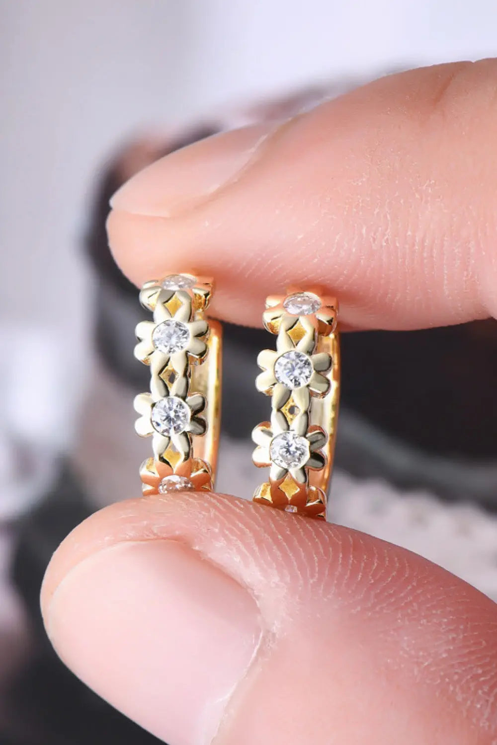 Lovcia Moissanite 925 Sterling Silver Huggie Earrings-Earrings-Rose Gold-One Size-Rose Gold