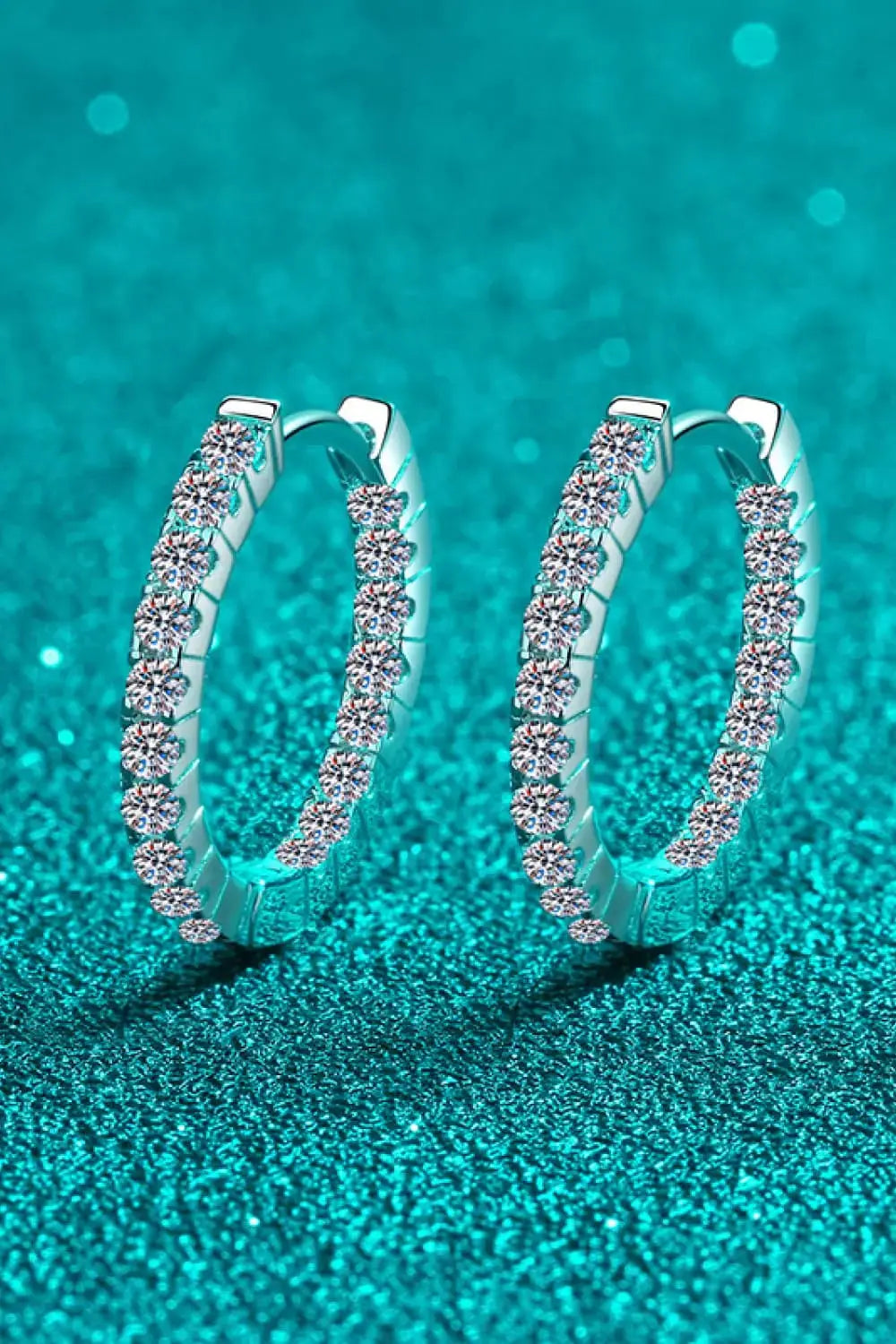 Lovcia Moissanite 925 Sterling Silver Huggie Earrings-Earrings-Silver-One Size-Silver