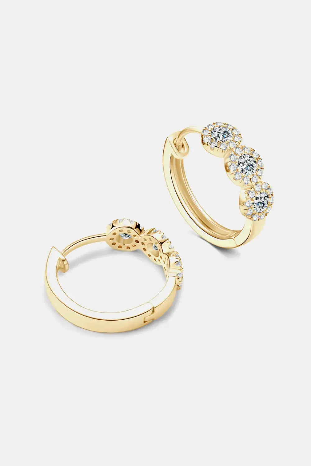 Lovcia Moissanite 925 Sterling Silver Huggie Earrings-Earrings-Silver-One Size-Silver