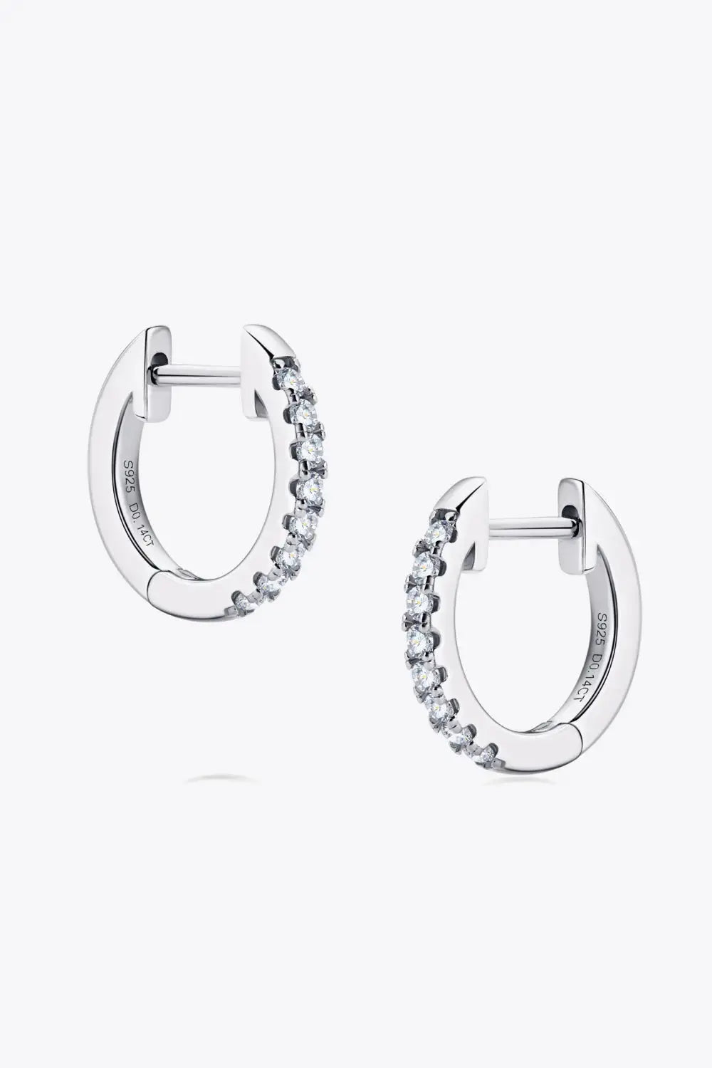 Lovcia Moissanite 925 Sterling Silver Huggie Earrings-Earrings-Silver-One Size-Silver