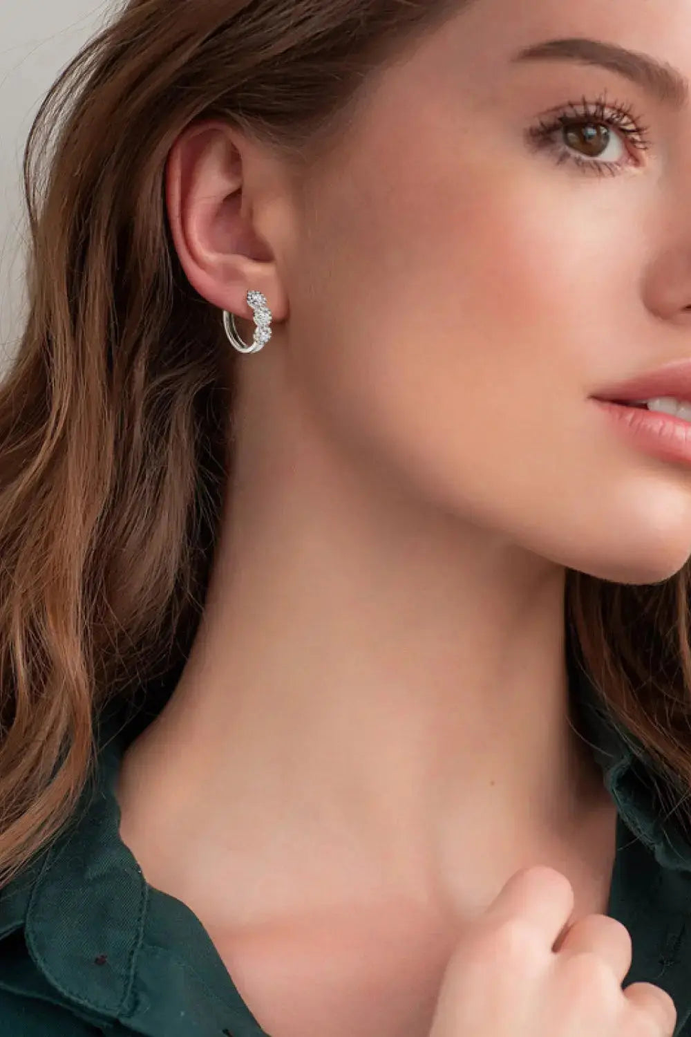 Lovcia Moissanite 925 Sterling Silver Huggie Earrings-Earrings-Silver-One Size-Silver