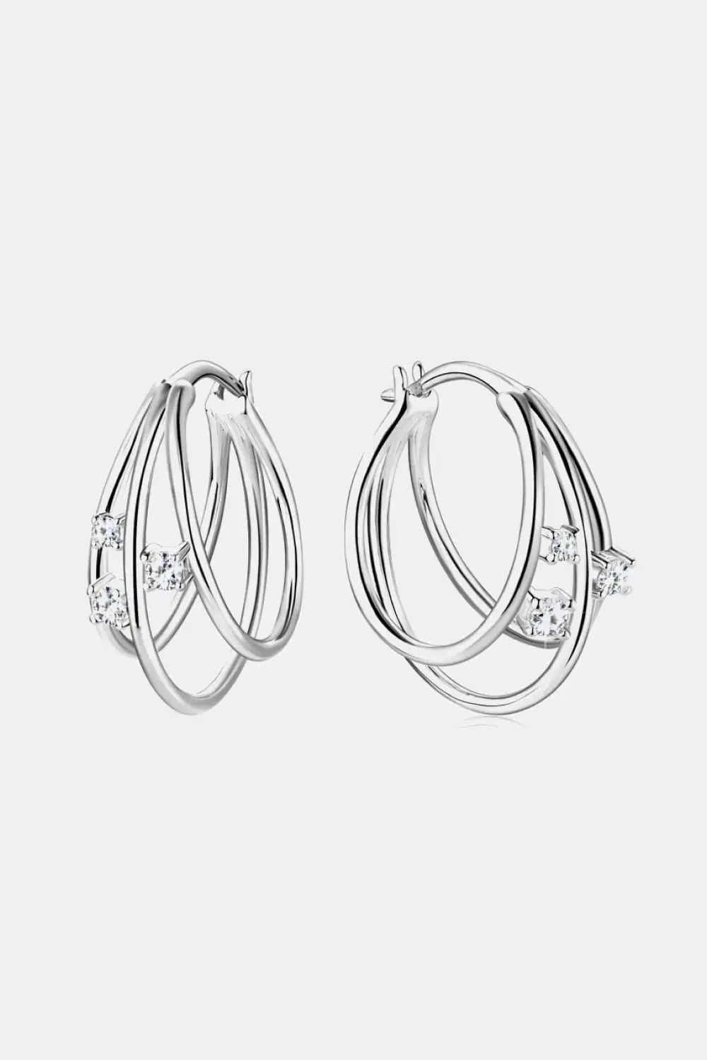 Lovcia Moissanite 925 Sterling Silver Layered Earrings-Earrings-Gold-One Size-Gold