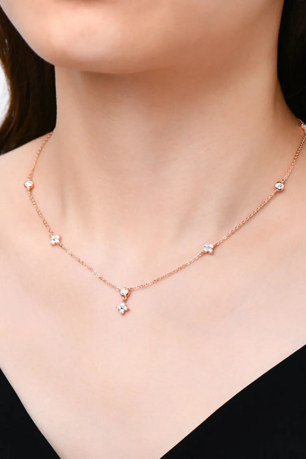 Lovcia Moissanite 925 Sterling Silver Necklace-Necklaces-Rose Gold-One Size-Rose Gold
