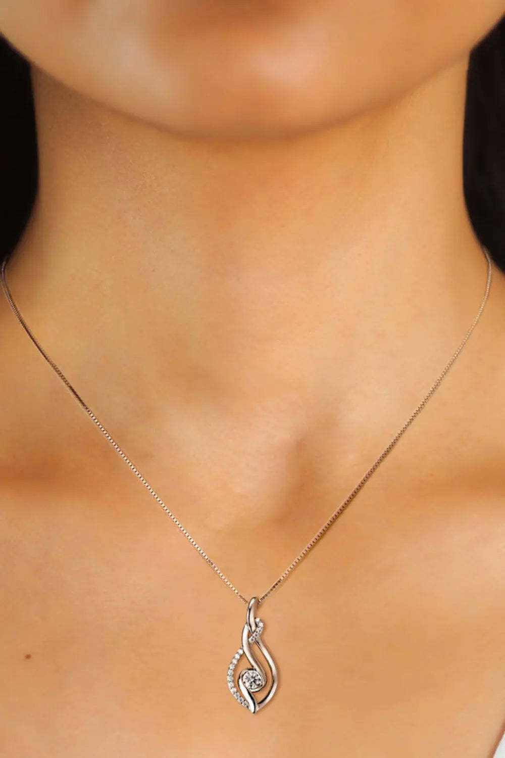 Lovcia Moissanite 925 Sterling Silver Necklace-Necklaces-Silver-One Size-Silver