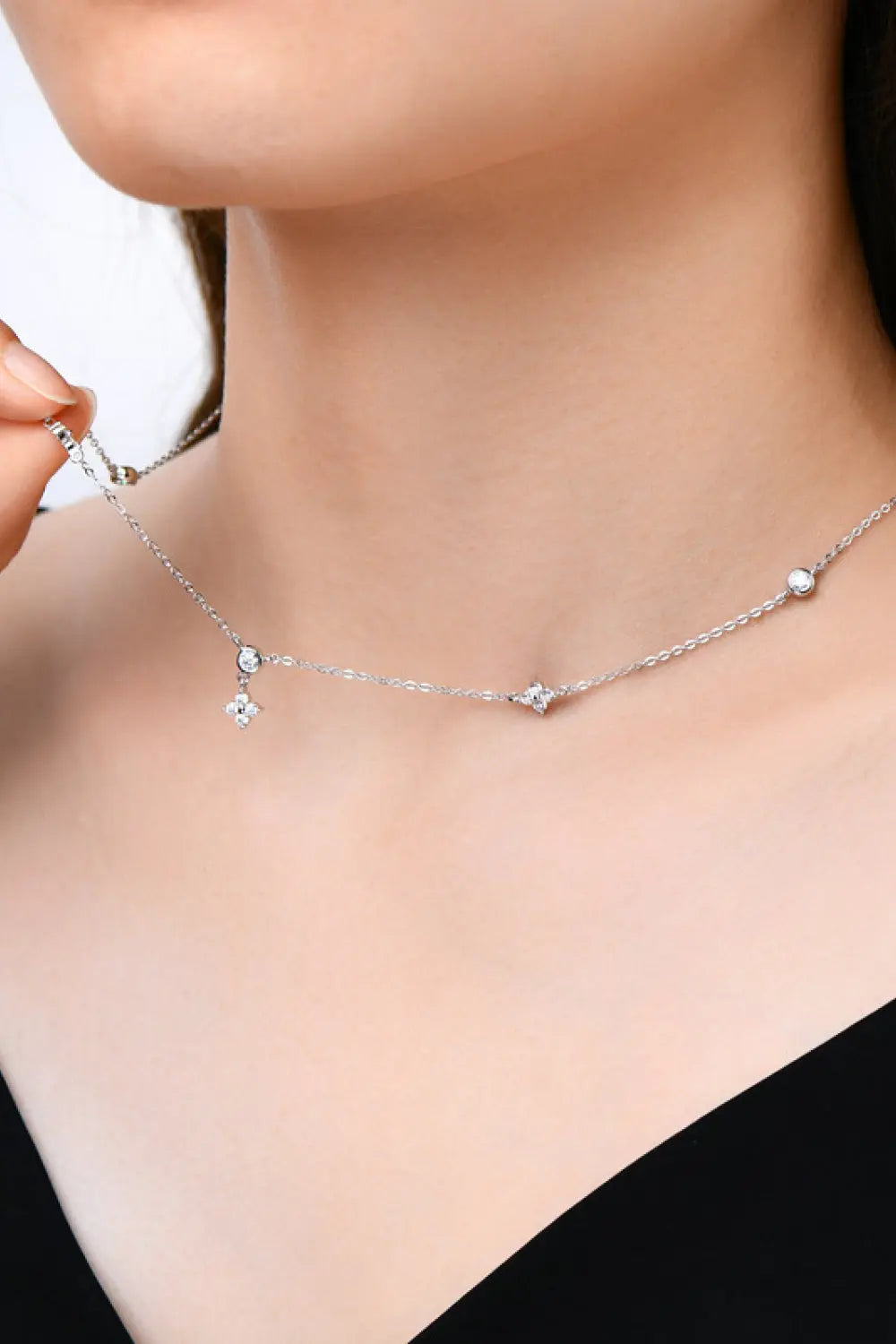Lovcia Moissanite 925 Sterling Silver Necklace-Necklaces-Silver-One Size-Silver
