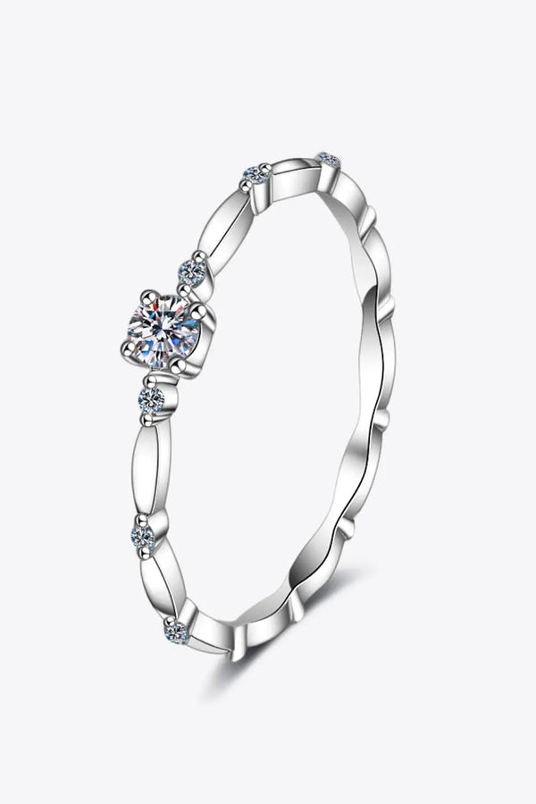 Lovcia Moissanite 925 Sterling Silver Rhodium-Plated Ring-Rings-Silver-4-Silver