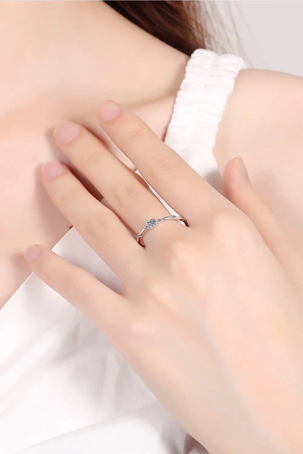 Lovcia Moissanite 925 Sterling Silver Rhodium-Plated Ring-Rings-Silver-4-Silver