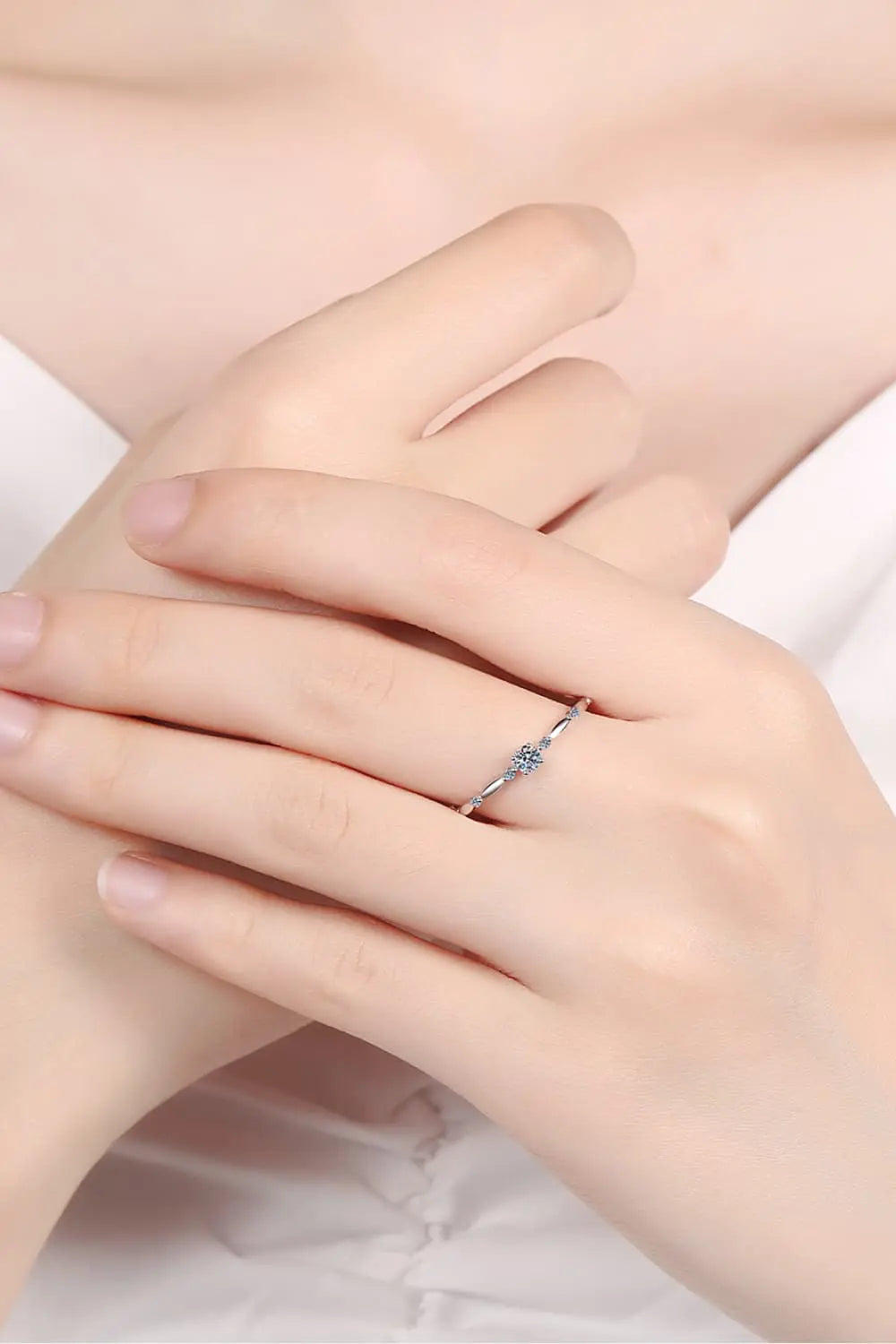 Lovcia Moissanite 925 Sterling Silver Rhodium-Plated Ring-Rings-Silver-4-Silver