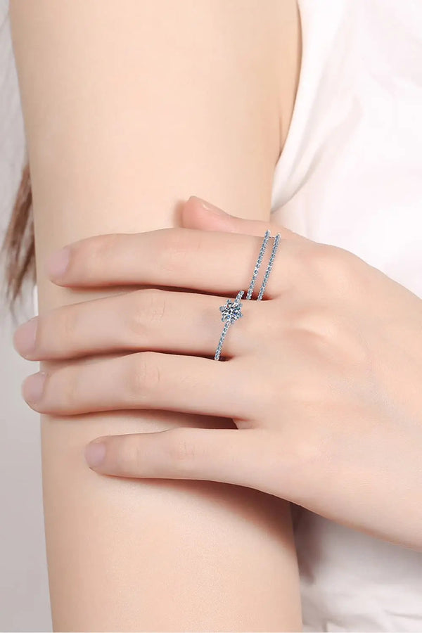 Lovcia Moissanite 925 Sterling Silver Ring Set-Rings-Silver-5-Silver