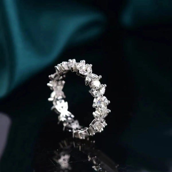 Lovcia Moissanite 925 Sterling Silver Ring-Rings-Silver-4.5-Silver