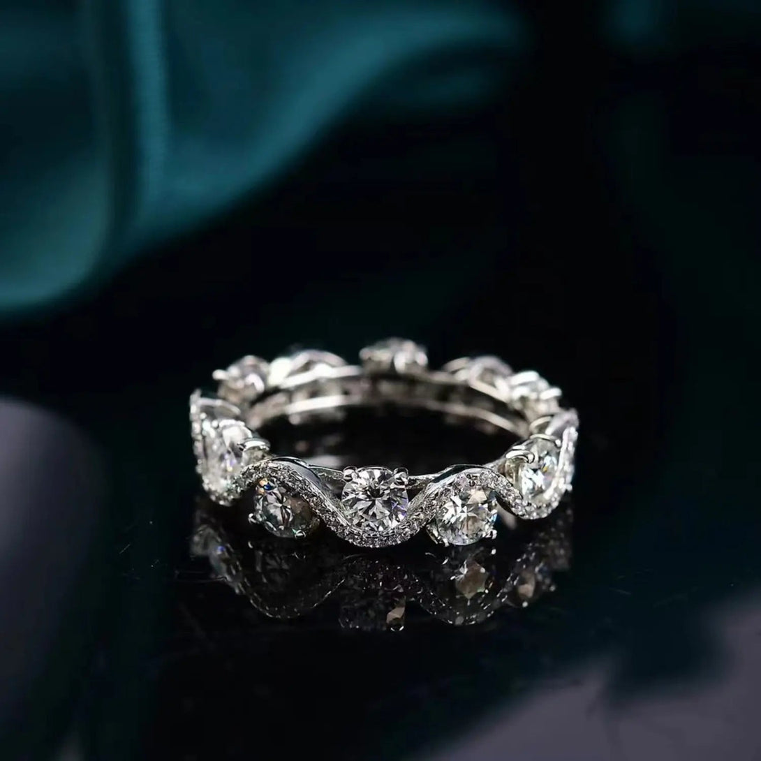 Lovcia Moissanite 925 Sterling Silver Ring-Rings-Silver-4.5-Silver