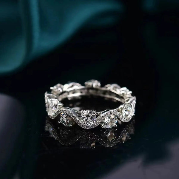 Lovcia Moissanite 925 Sterling Silver Ring-Rings-Silver-4.5-Silver