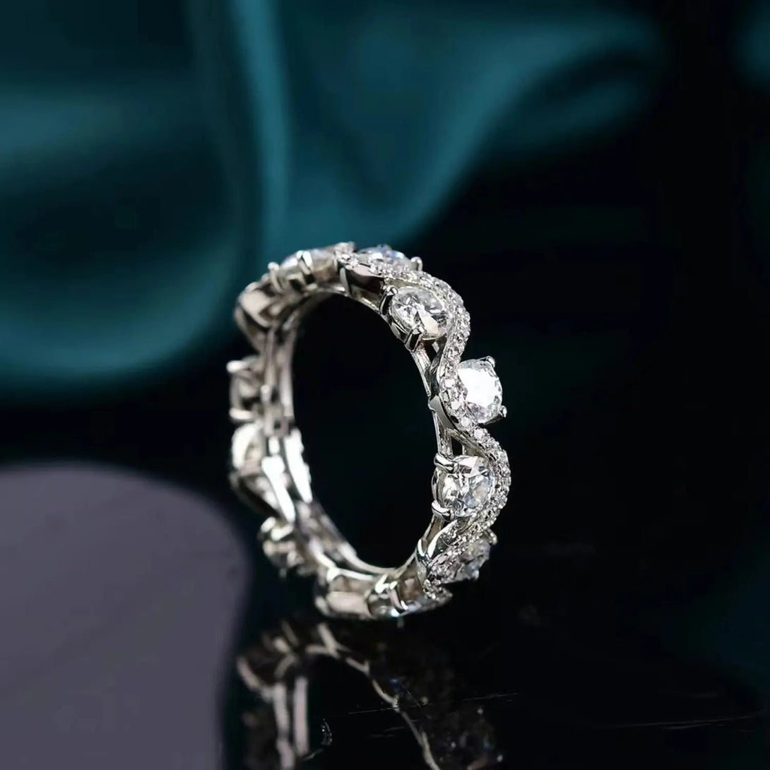 Lovcia Moissanite 925 Sterling Silver Ring-Rings-Silver-4.5-Silver