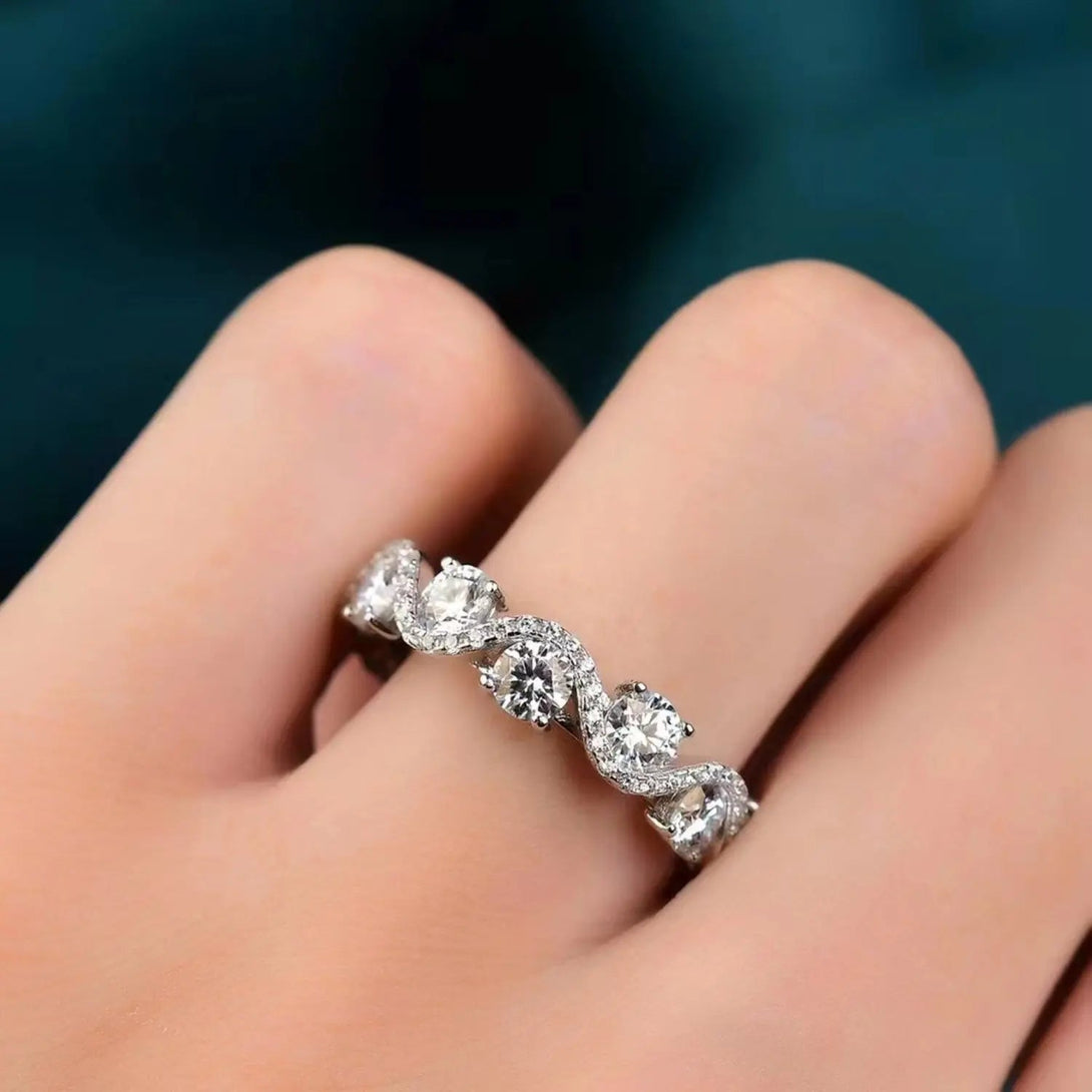 Lovcia Moissanite 925 Sterling Silver Ring-Rings-Silver-4.5-Silver
