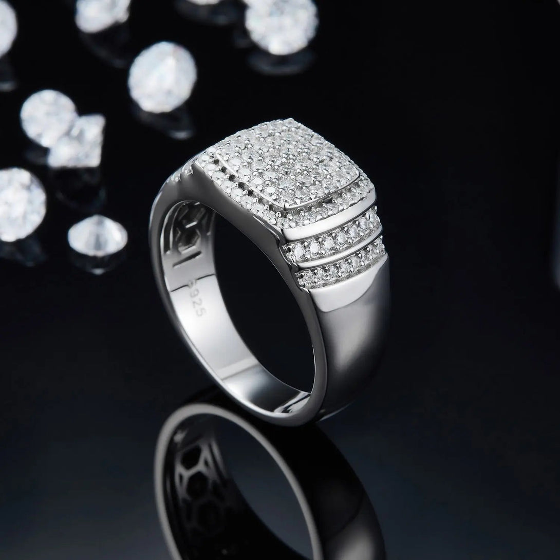 Lovcia Moissanite 925 Sterling Silver Ring-Rings-Silver-8-Silver