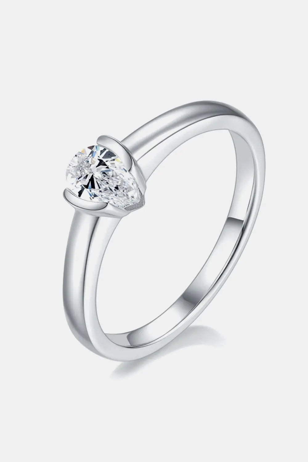 Lovcia Moissanite 925 Sterling Silver Solitaire Ring-Rings-Pear-4.5-Pear