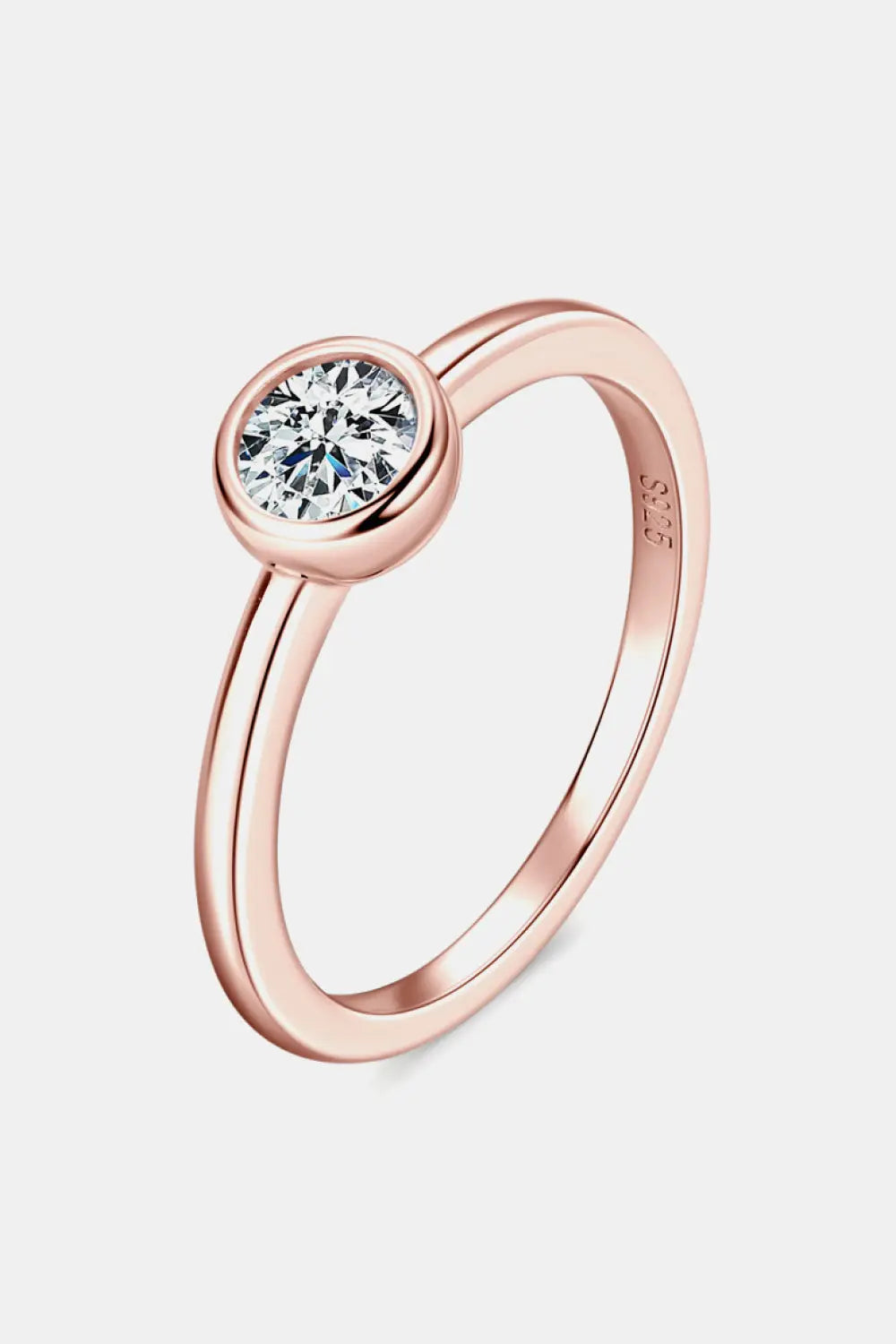 Lovcia Moissanite 925 Sterling Silver Solitaire Ring-Rings-Rose Gold-5-Rose Gold