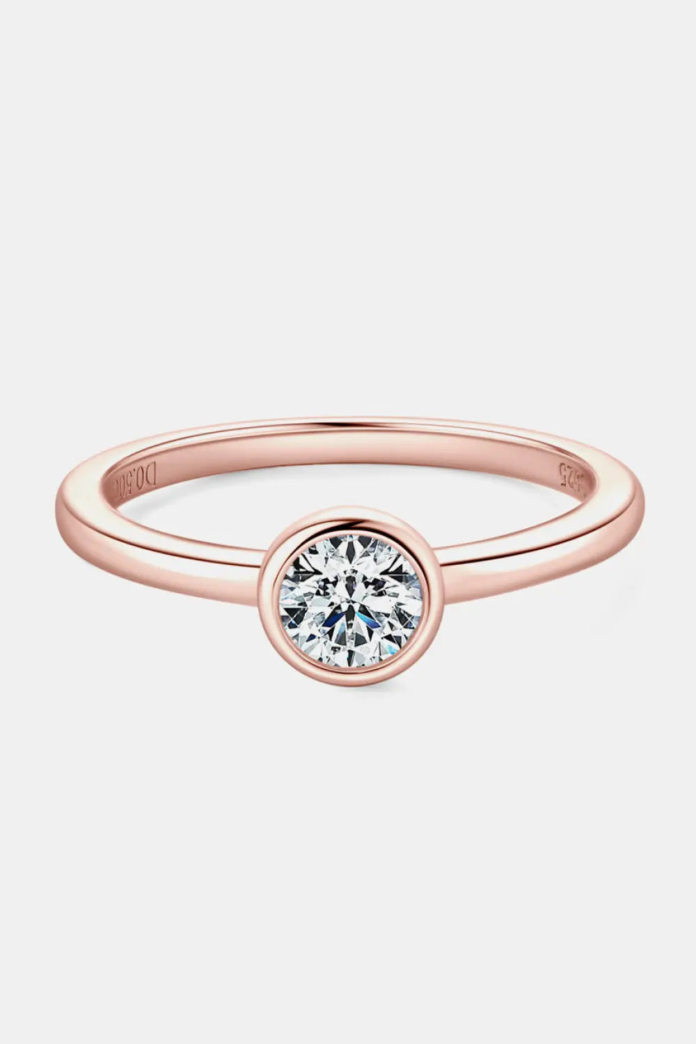 Lovcia Moissanite 925 Sterling Silver Solitaire Ring-Rings-Rose Gold-5-Rose Gold