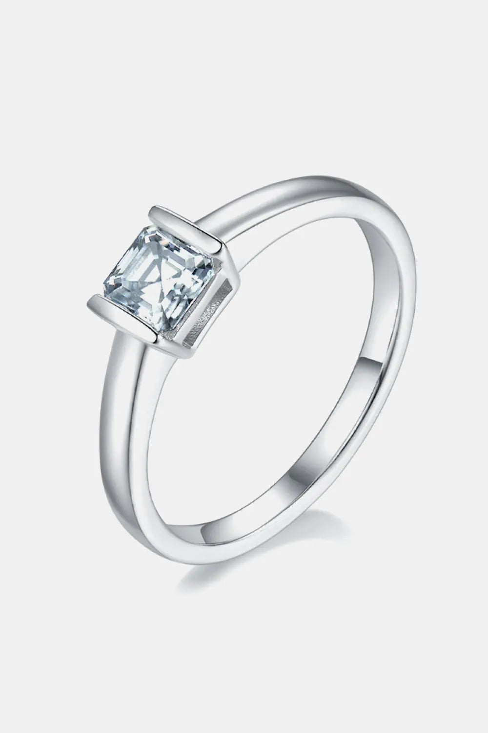 Lovcia Moissanite 925 Sterling Silver Solitaire Ring-Rings-Square-4.5-Square