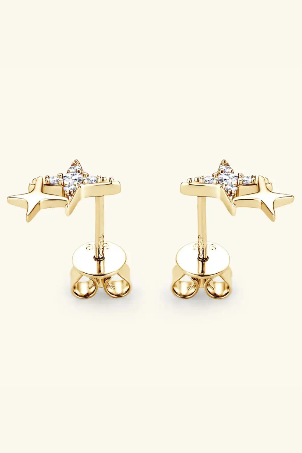 Lovcia Moissanite 925 Sterling Silver Star Shape Earrings-Earrings-Gold-One Size-Gold