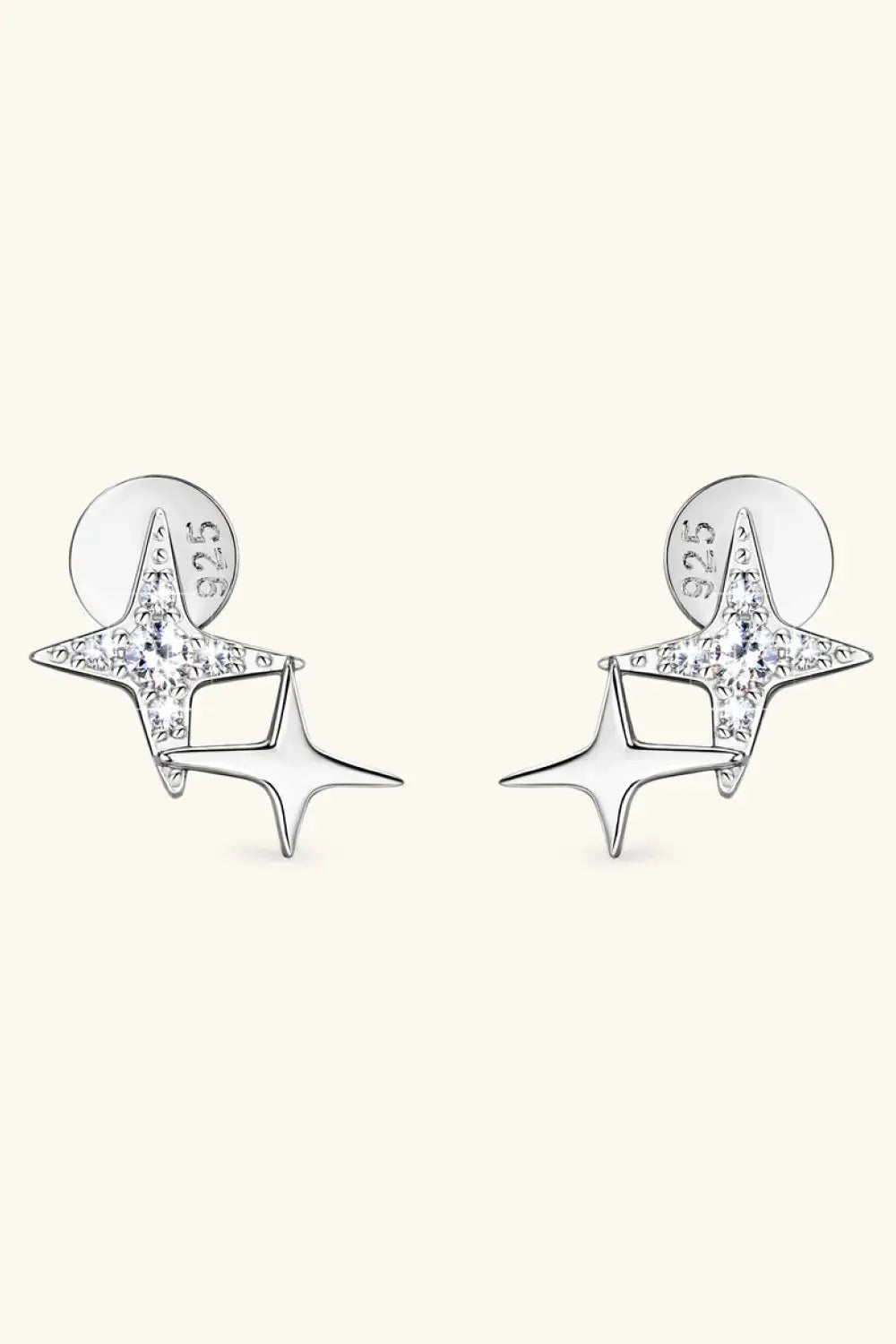 Lovcia Moissanite 925 Sterling Silver Star Shape Earrings-Earrings-Silver-One Size-Silver