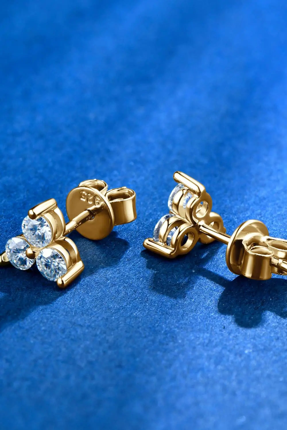 Lovcia Moissanite 925 Sterling Silver Stud Earrings-Earrings-Gold-One Size-Gold