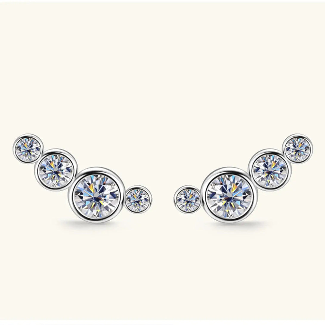 Lovcia Moissanite 925 Sterling Silver Stud Earrings-Earrings-Gold-One Size-Gold