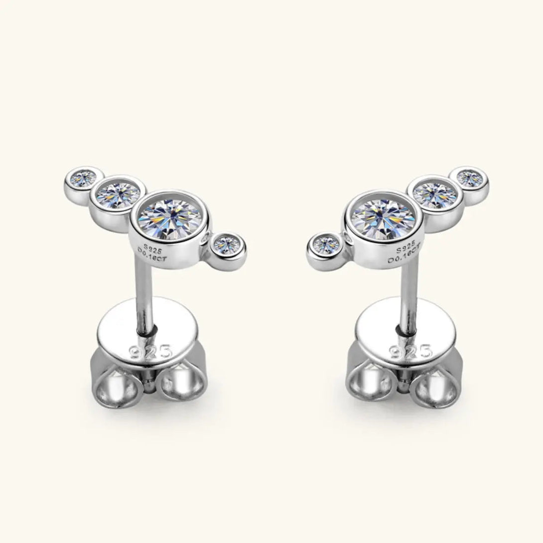 Lovcia Moissanite 925 Sterling Silver Stud Earrings-Earrings-Gold-One Size-Gold