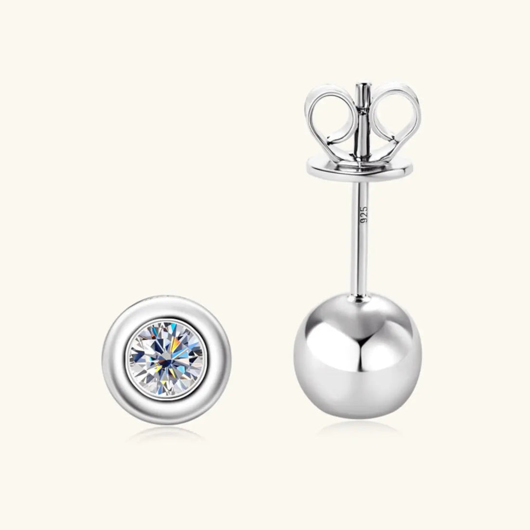 Lovcia Moissanite 925 Sterling Silver Stud Earrings-Earrings-Silver-One Size-Silver