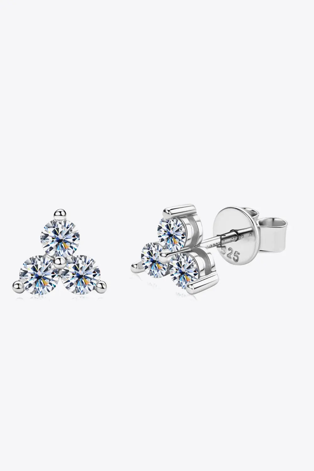 Lovcia Moissanite 925 Sterling Silver Stud Earrings-Earrings-Silver-One Size-Silver