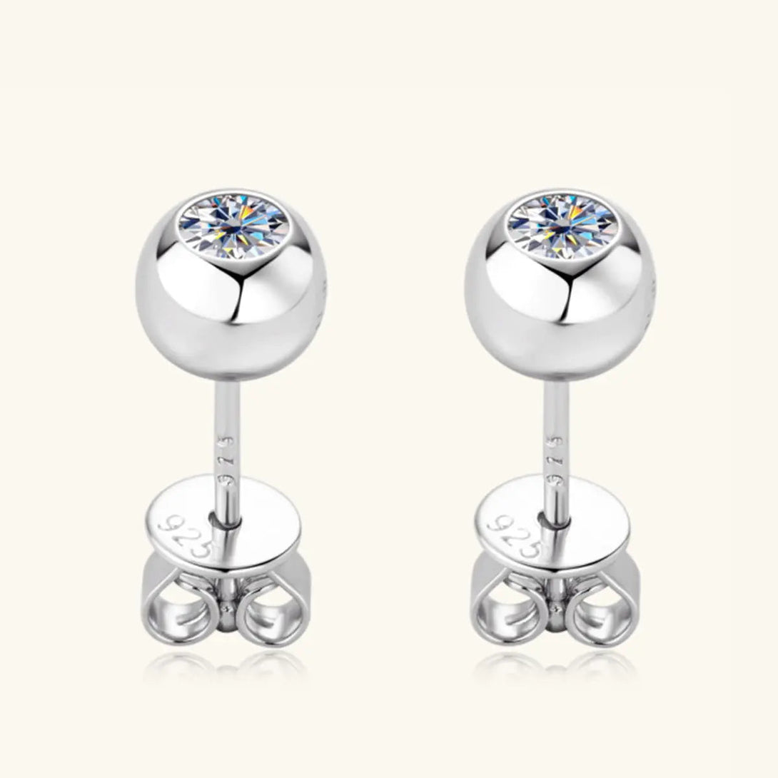 Lovcia Moissanite 925 Sterling Silver Stud Earrings-Earrings-Silver-One Size-Silver