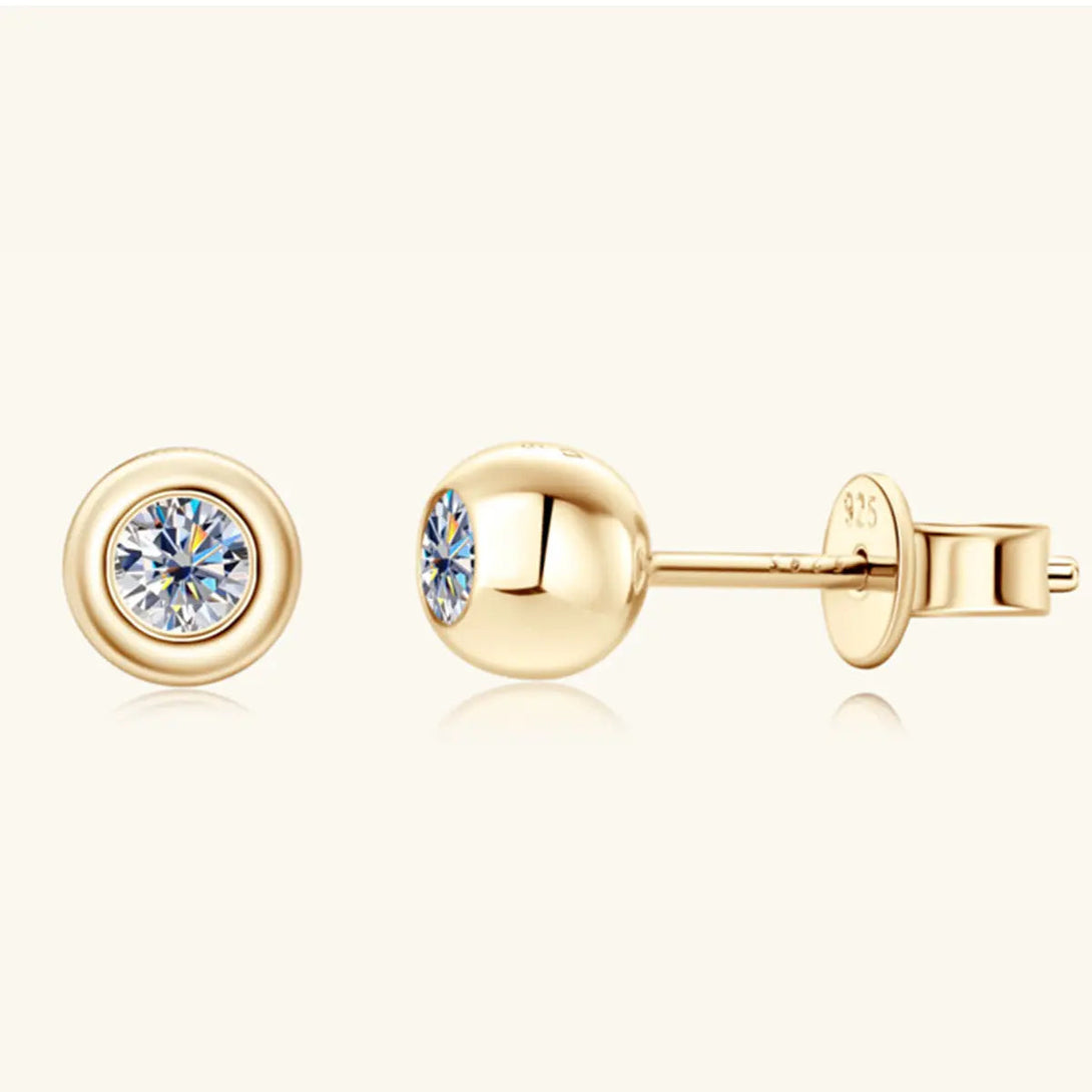 Lovcia Moissanite 925 Sterling Silver Stud Earrings-Earrings-Silver-One Size-Silver