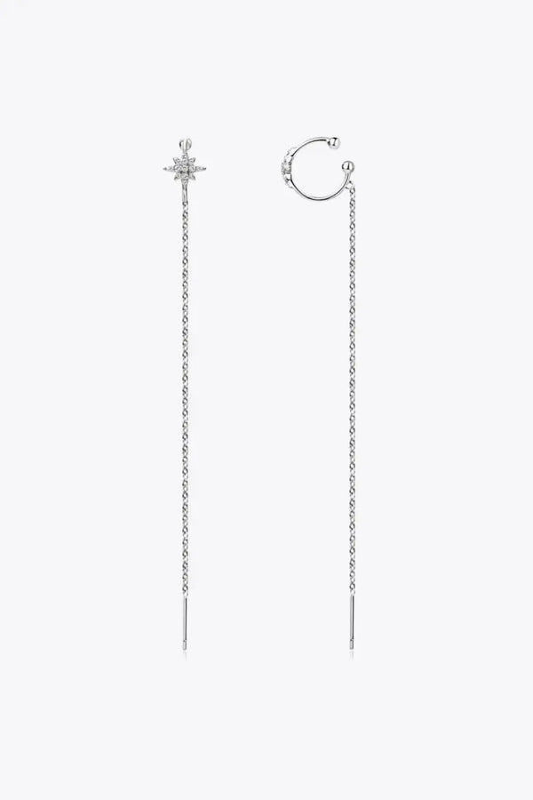 Lovcia Moissanite 925 Sterling Silver Threader Earrings-Earrings-Silver-One Size-Silver