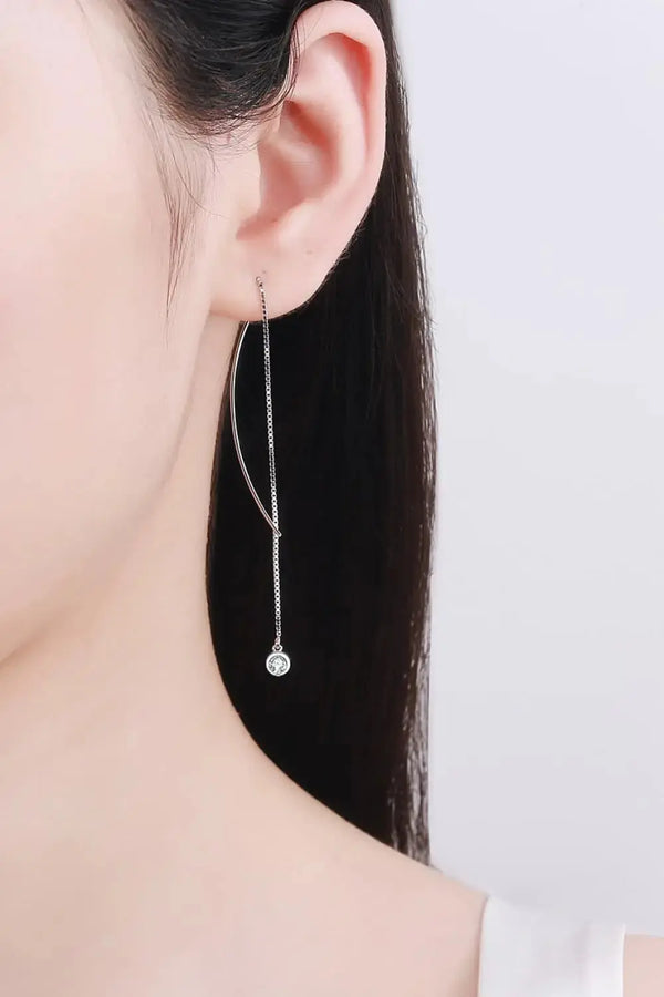 Lovcia Moissanite 925 Sterling Silver Threader Earrings-Earrings-Silver-One Size-Silver