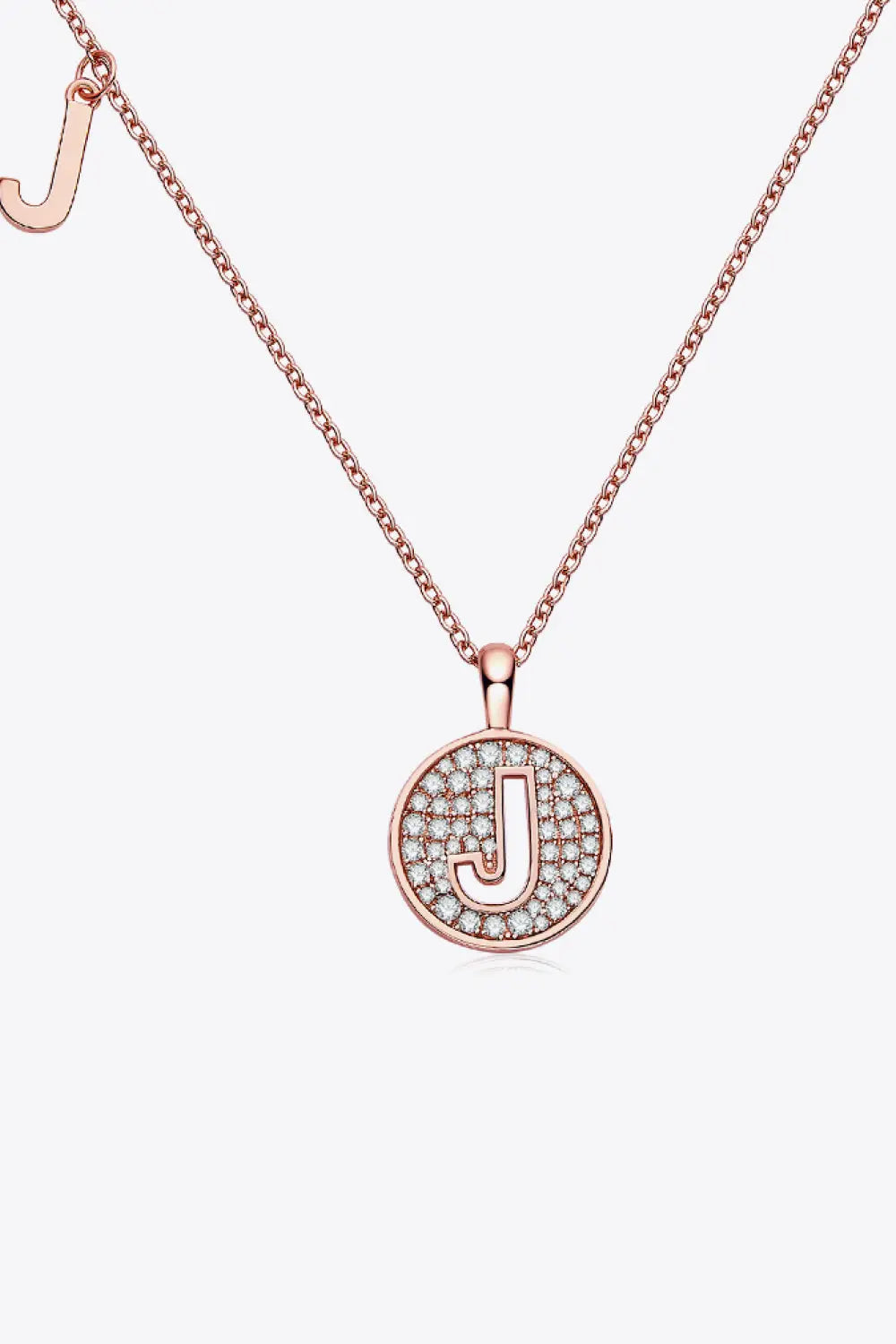 Lovcia Moissanite A to J Pendant Necklace-Necklaces-J-One Size-J