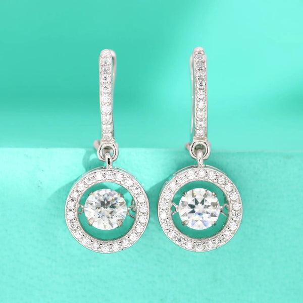 Lovcia Moissanite Beating Heart S925 Sterling Silver Earrings for Women-Earrings-Fifty cents moissanite-Fifty cents moissanite