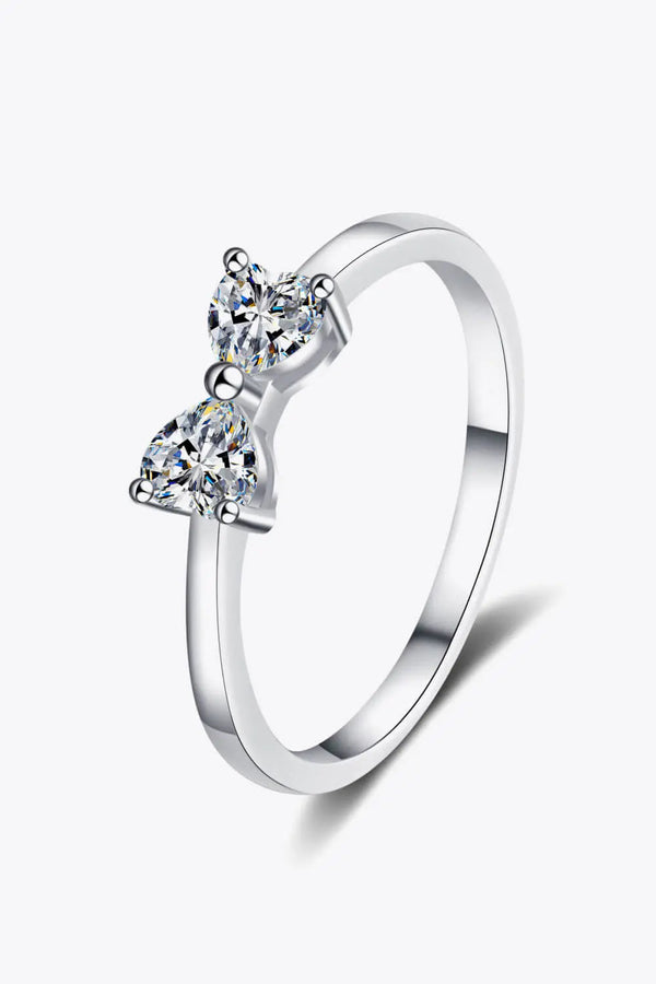 Lovcia Moissanite Bow Rhodium-Plated Ring-Rings-Silver-5-Silver