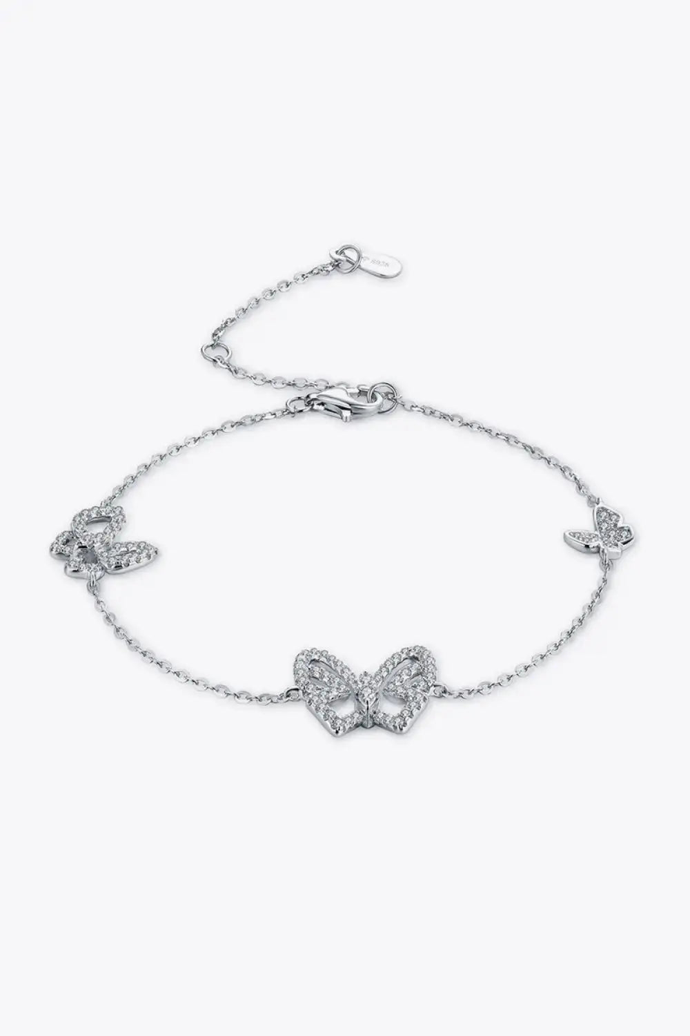 Lovcia Moissanite Butterfly Shape Bracelet-Bracelets-Silver-One Size-Silver