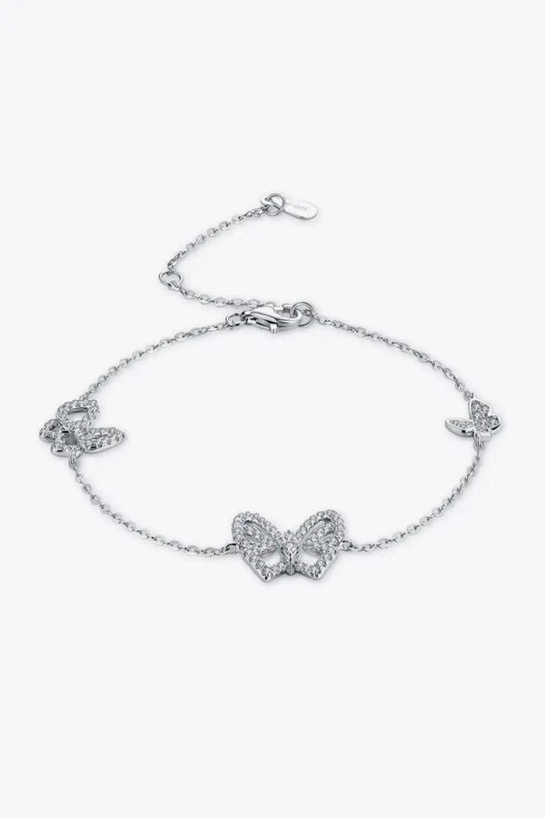 Lovcia Moissanite Butterfly Shape Bracelet-Bracelets-Silver-One Size-Silver
