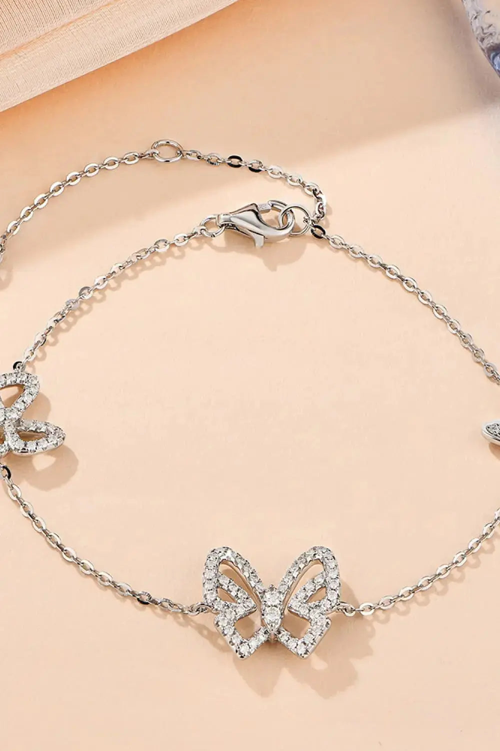 Lovcia Moissanite Butterfly Shape Bracelet-Bracelets-Silver-One Size-Silver
