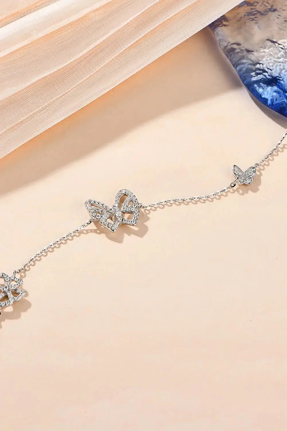 Lovcia Moissanite Butterfly Shape Bracelet-Bracelets-Silver-One Size-Silver