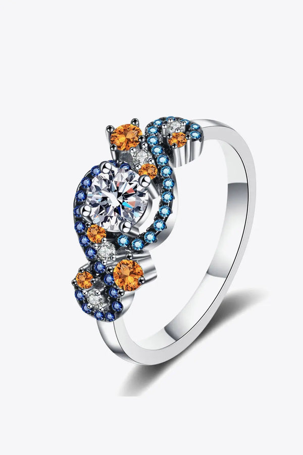 Lovcia Moissanite Contrast 925 Sterling Silver Ring-Rings-Silver-4-Silver