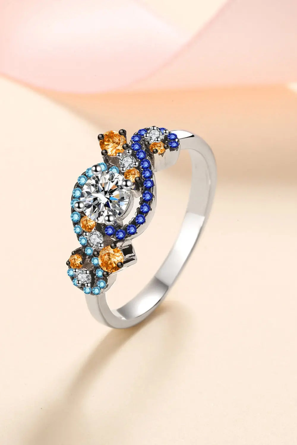 Lovcia Moissanite Contrast 925 Sterling Silver Ring-Rings-Silver-4-Silver