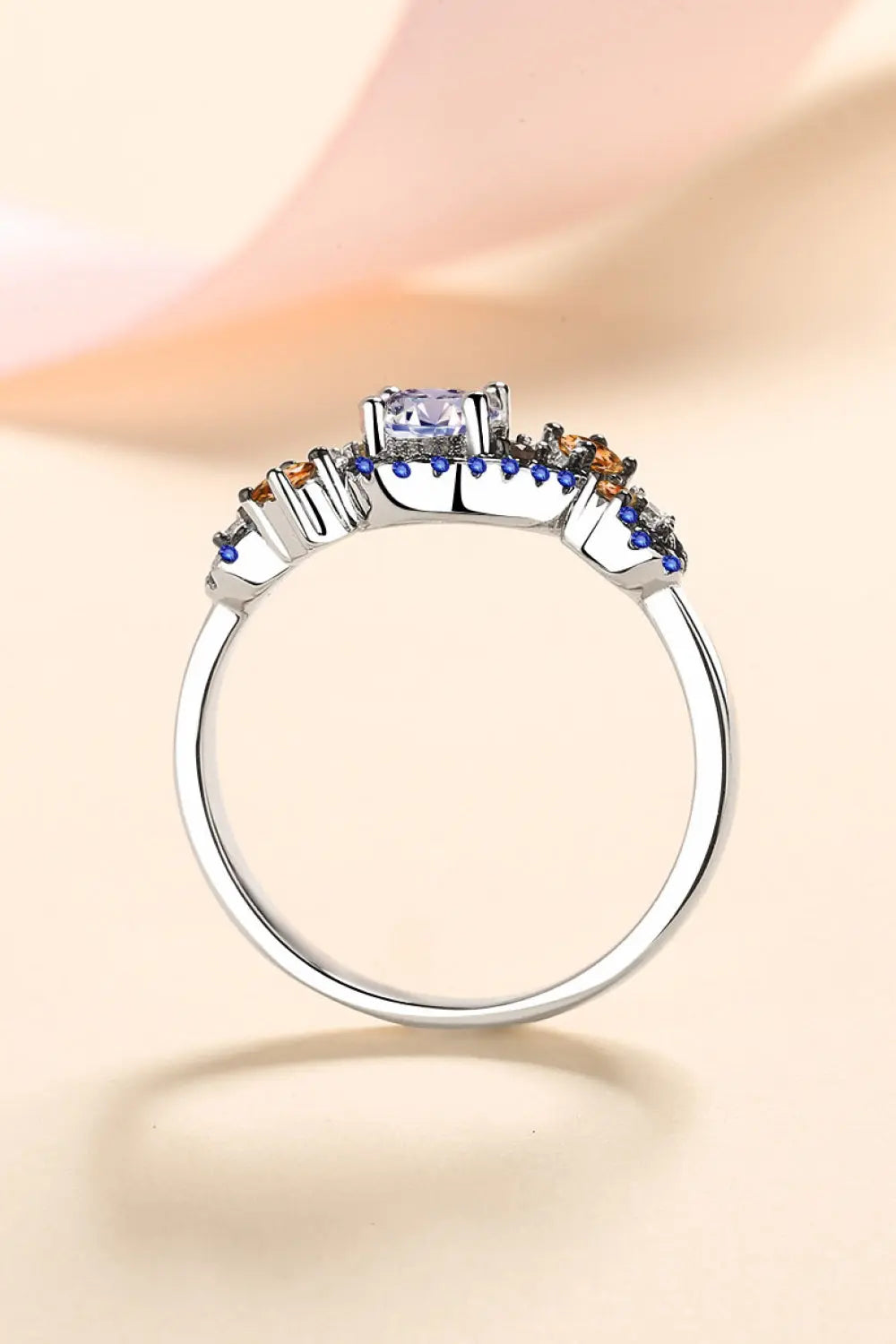 Lovcia Moissanite Contrast 925 Sterling Silver Ring-Rings-Silver-4-Silver