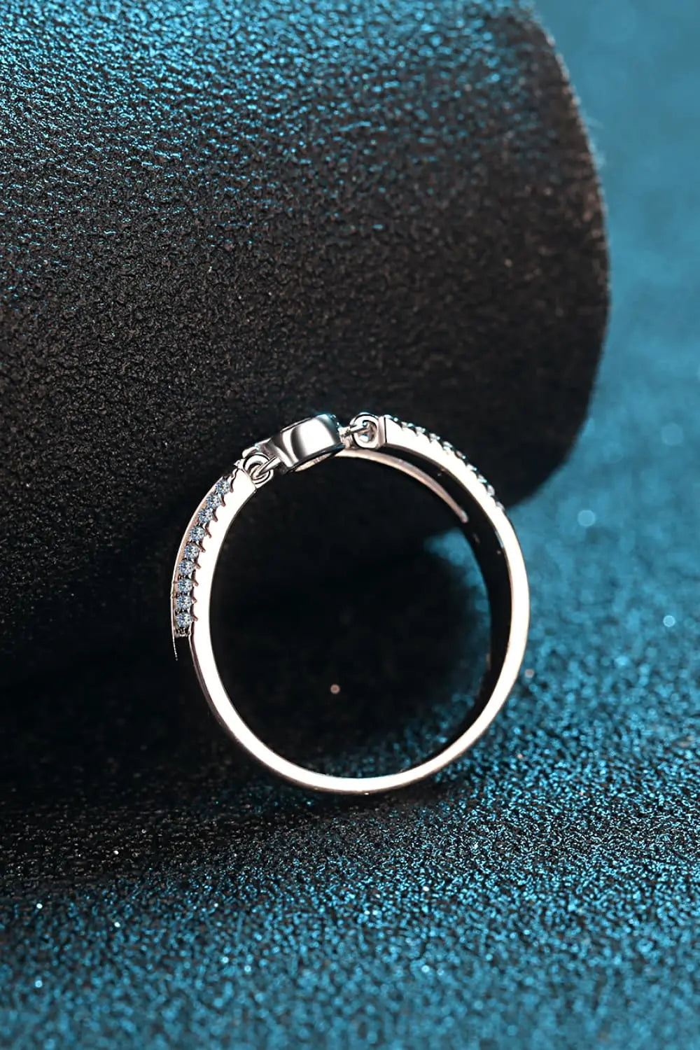 Lovcia Moissanite Cutout Rhodium-Plated Ring-Rings-Silver-5-Silver