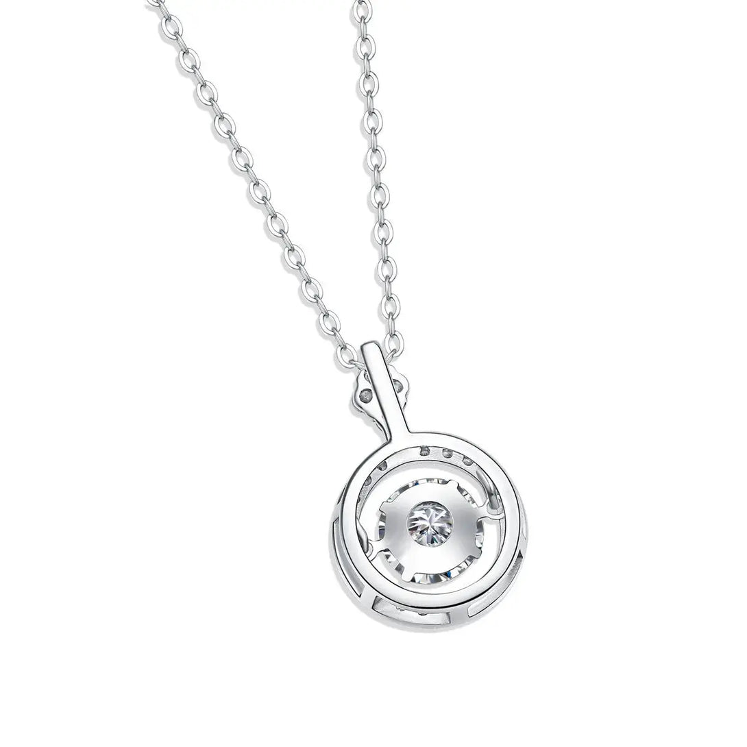 Lovcia Moissanite CZ Circle Necklace 925 Sterling Silver-Necklaces-1 ct ( Certificate Included )-1 ct ( Certificate Included )