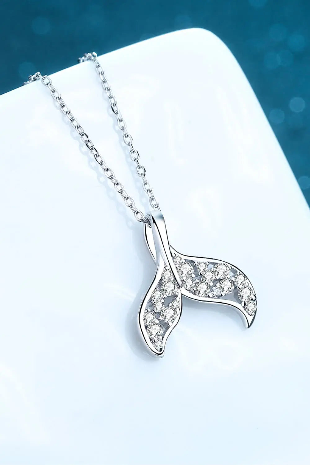 Lovcia Moissanite Fishtail Pendant 925 Sterling Silver Necklace-Necklaces-Silver-One Size-Silver