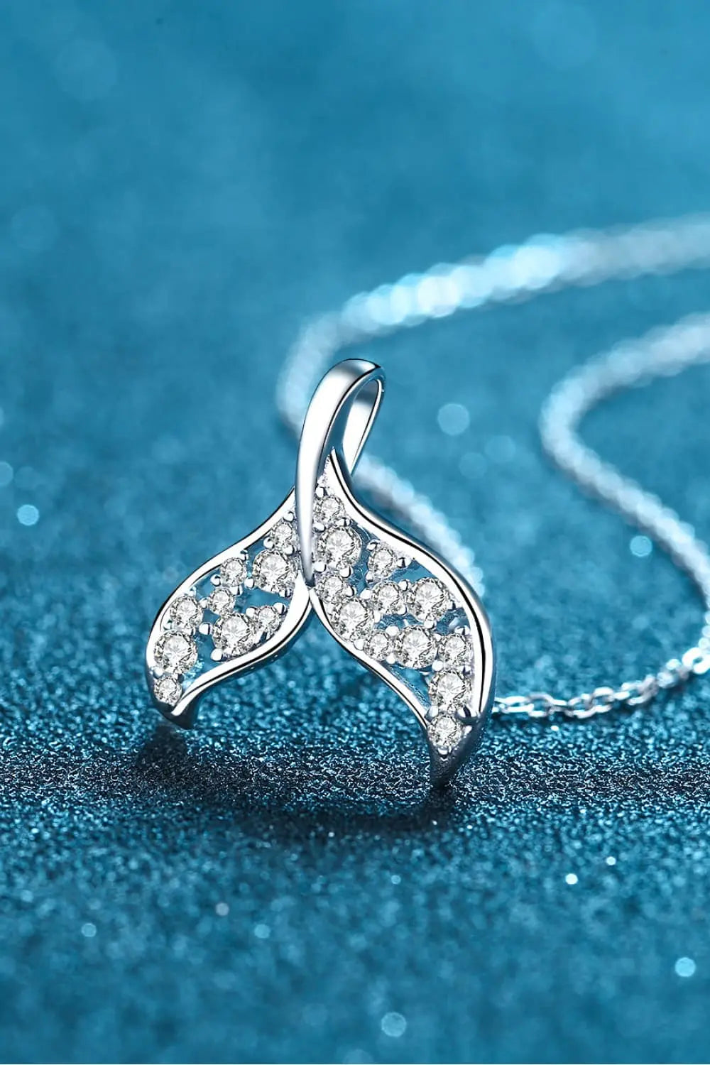 Lovcia Moissanite Fishtail Pendant 925 Sterling Silver Necklace-Necklaces-Silver-One Size-Silver
