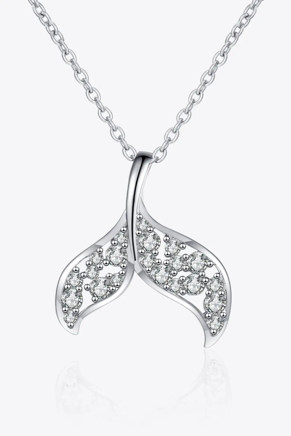 Lovcia Moissanite Fishtail Pendant 925 Sterling Silver Necklace-Necklaces-Silver-One Size-Silver