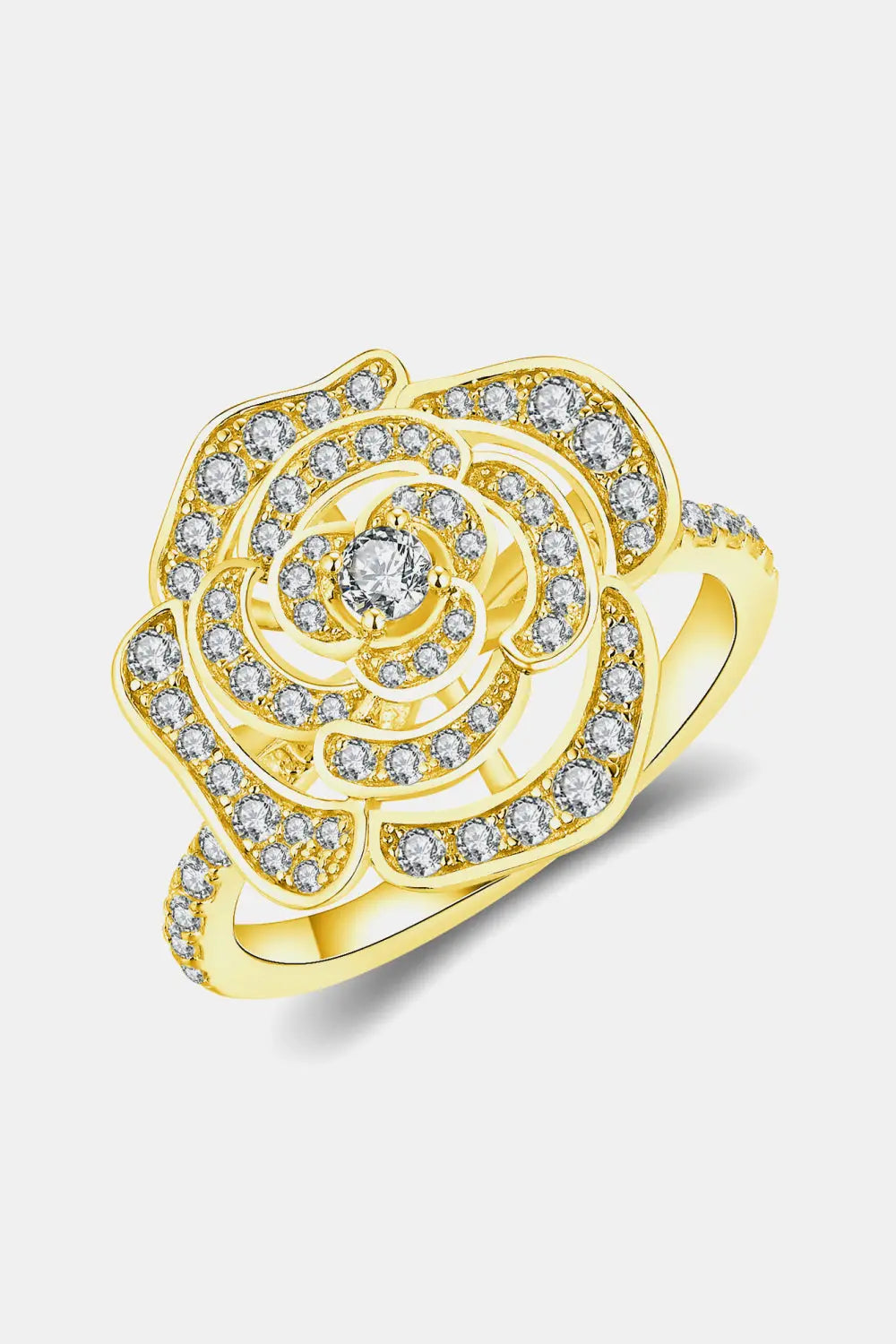 Lovcia Moissanite Flower Shape Ring-Rings-Gold-5-Gold